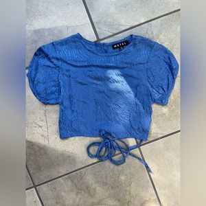 ASOS Motel Boutique Adjustable Blue Satin Open